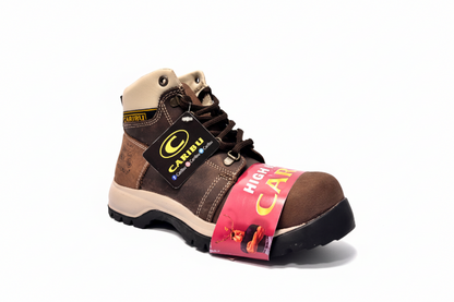 Women Work Boots Caribu:806- Crazy Brown Steel Toe