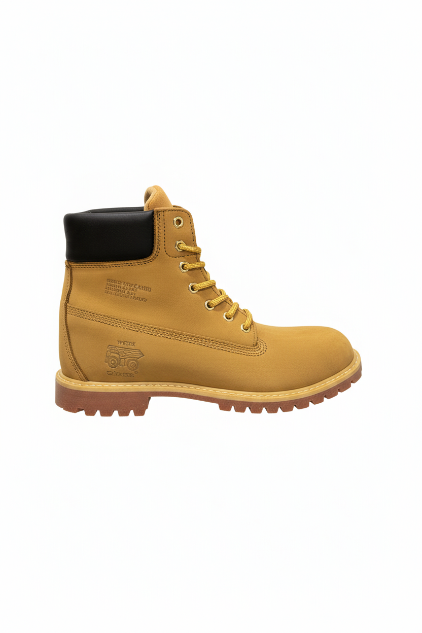 Bota de trabajo con fondo blanco