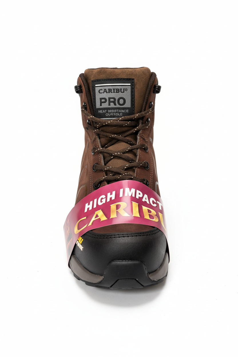 Bota de trabajo con fondo blanco