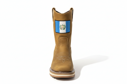 Men's Work Boots E-7600 Crazy Roble with flag Guatemala Square Toe