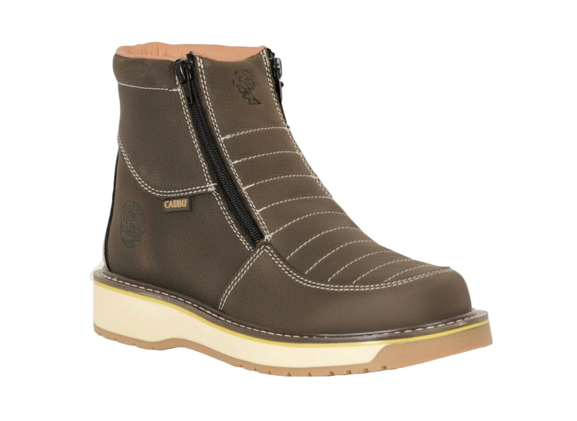 Men's Work Boots Caribu E-371E Floter Brown Roundo Toe
